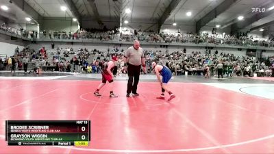 130 lbs Cons. Round 3 - Grayson Wiggin, Richmond Youth Wrestling Club-AA vs Brodee Scribner, Seneca Youth Wrestling Club-AAA