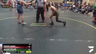 117 lbs Quarterfinals (8 Team) - Thayer Larsen, American Gladiators-Venom vs Hayden Mullins, Untouchables Black