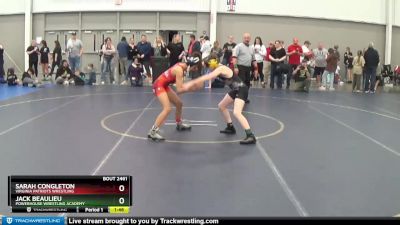 92 lbs Cons. Round 4 - Sarah Congleton, Virginia Patriots Wrestling vs Jack Beaulieu, Powerhouse Wrestling Academy