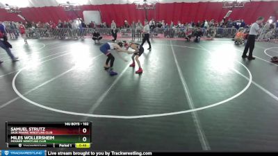 102 lbs Cons. Round 2 - Samuel Strutz, Sauk Prairie Wrestling Club vs Miles Wollersheim, Mosinee Wrestling Club