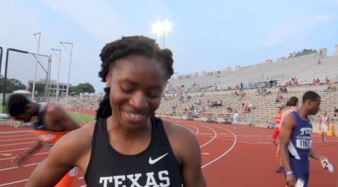 Courtney Okolo goes out hard and throws down a PR in the 400m prelims
