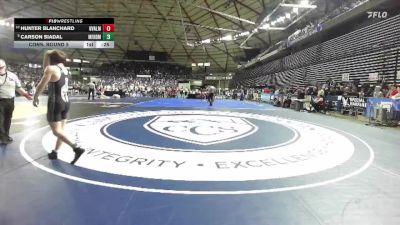 Boys 1A 144 lbs Cons. Round 5 - Hunter Blanchard, Naches Valley vs Carson Siadal, Meridian