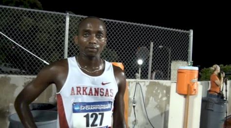 Stanley Kebenei takes his section in the steeple and is ready to rock n' roll at nationals