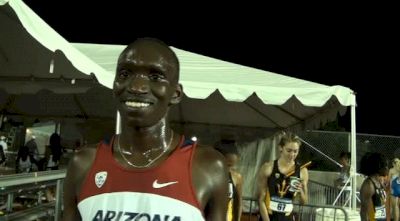 Lawi Lalang gets some hype from Reed Connor after the 5k and has the 5:10 double on his mind