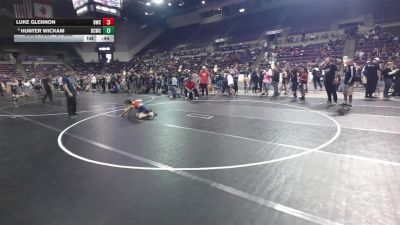 84 lbs Cons. Quarters - Luke Glennon, Billings Wrestling Club vs Hunter Wickam, Bear Cave Wrestling Club