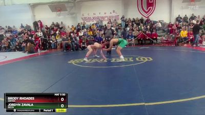 157 lbs Champ. Round 2 - Brody Rhoades, Uintah vs Jordyn Zavala, Delta