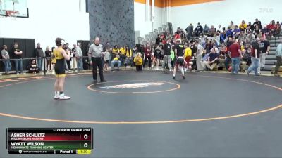 90 lbs Semifinal - Asher Schultz, Williamsburg Raiders vs Wyatt Wilson, McDominate Training Center