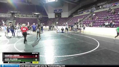 108-114 lbs Round 3 - Vanessa Green, Pueblo West Storm Wrestling vs Hope Ellison, Widefield Wrestling Club