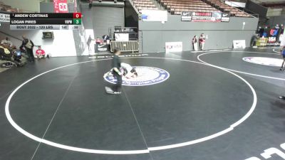 120 lbs Champ. Rd Of 16 - Andew Cortinas vs Logan Pires, Vasky Bros\Pitman Wrestling Club