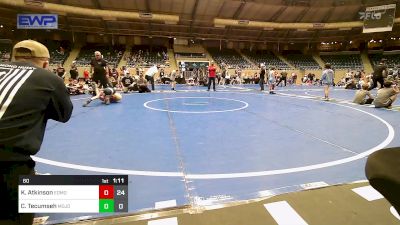 60 lbs Semifinal - Karson Atkinson, Edmond North Huskies vs Colton Tecumseh, Mojo Mulisha 12U