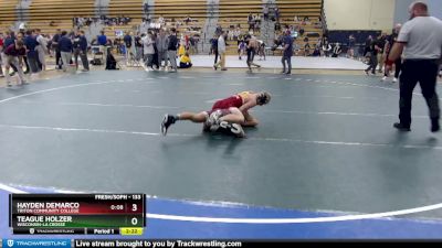 133 lbs 5th Place Match - Hayden DeMarco, Triton Community College vs Teague Holzer, Wisconsin-La Crosse