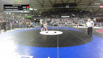 Boys 2A 175 lbs Champ. Round 1 - Mason Matteson, West Valley (Spokane) vs Cashious Koerth, Fife