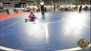 55 lbs Consi Of 16 #2 - Harper Atkinson, Honey Badgers Wrestling Club vs Chapman Butler, Mannford Pirate Youth Wrestling