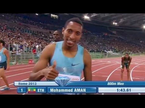 Mohammed Aman wins 2nd 800m race, Solomon Fades in Rome