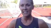 Ashley Miller of Oiselle runs close to PR in Open 1500m at Portland Track Festival