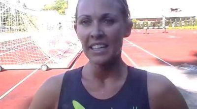 Ashley Miller of Oiselle runs close to PR in Open 1500m at Portland Track Festival