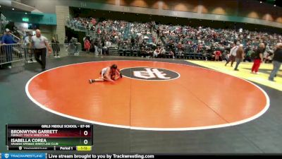 87-96 lbs Round 2 - Bronwynn Garrett, Fernley Youth Wrestling vs Isabella Corea, Spanish Springs Wrestling Club