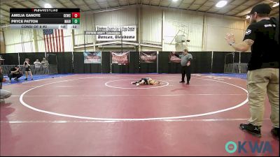 49 lbs Consi Of 8 #2 - Amelia Ganote, Cotton County Wrestling Club vs Pryce Patton, Madill Takedown