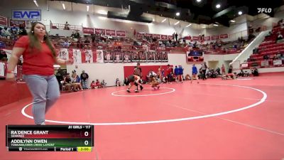 117 lbs Champ. Round 3 - Ra`Dence Grant, SHAWNEE vs Addilynn Owen, TONKAWA/DEER CREEK-LAMONT