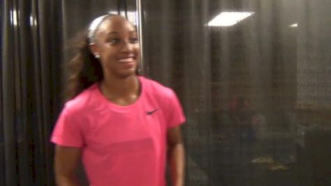 Brianna Rollins 13.33 WInd aided in Pro Debut could take AR to win