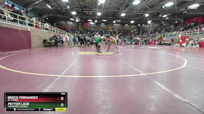 144 lbs Cons. Round 1 - Brock Fernandez, St. Xavier vs Peyton Laue, Vincennes Lincoln