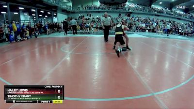 105 lbs Cons. Round 3 - Hailey Lewis, Cameron Youth Wrestling Club-AA vs Timothy Ekart, Jackson County Wrestling-AAA