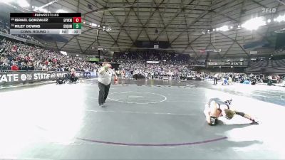 Boys 2A 144 lbs Cons. Round 1 - Israel Gonzalez, East Valley (Yakima) vs Riley Downs, Sequim