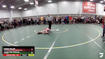 43 lbs Cons. Semi - Roselynn Nowlin, VA Elite vs Hayes Miller, Annandale Mat Rats Wrestling C