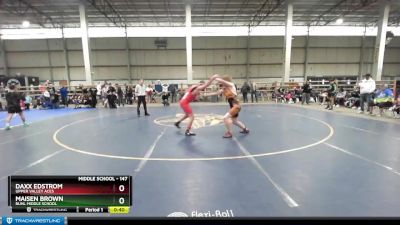 147 lbs Cons. Round 4 - Maisen Brown, Buhl Middle School vs Daxx Edstrom, Upper Valley Aces