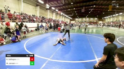 46 lbs Semifinal - Brayden Gallegos, Aztec YW vs Mya Jensen, Kirtland