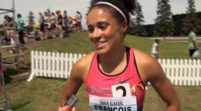 Rachel Francois likes where shes at right now coming back into form after 800m at Edmonton International Track Classic