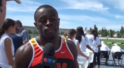 Sam Effah happy with the win now heads off to Russia after race at Edmonton International Track Classic