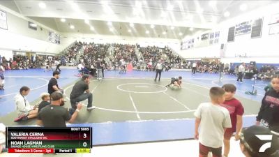 71 lbs Quarterfinal - Noah Lagman, Savage House Wrestling Club vs Valeria Cerna, Southwest Stallions WC