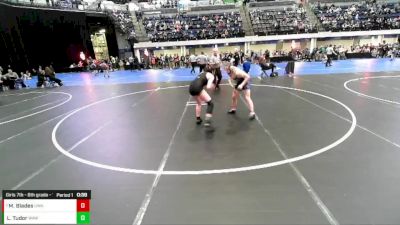 Girls 7th - 8th grade - 136 Champ. Round 4 - Mollie Blades, Ubasa Wrestling Academy vs Laynie Tudor, Waverly Area Wrestling Club