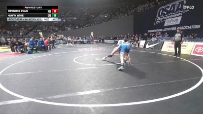 6A Boys 132 lbs Cons. Round 2 - Demothi Ryan, North Salem Boys vs Gavin Wise, Grants Pass Boys