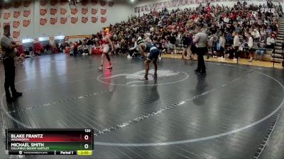 120 lbs Champ. Round 2 - Michael Smith, Columbus Bishop Hartley vs Blake Frantz, Wadsworth