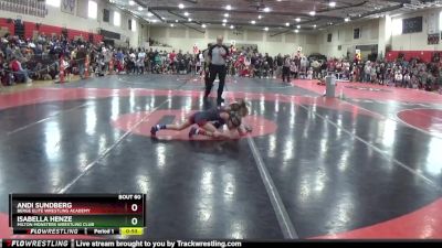 70 lbs Semifinal - Isabella Henze, Milton Monsters Wrestling Club vs Andi Sundberg, Berge Elite Wrestling Academy