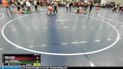 90 lbs Cons. Round 3 - Timi Coles, Combat School vs Ana Madrigal, Borger Youth Wrestling