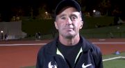 Alberto Salazar reacts to Hasay's 31:46 and just missing the A standard
