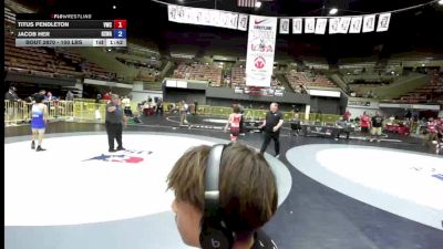 100 lbs 7th Place Match - Titus Pendleton, Vacaville Wrestling Club vs Jacob Her, Red Star Wrestling Academy