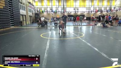 70 lbs Round 2 - Mandi Blades, Ubasa Wrestling Academy vs Zadie Helmrich, Iowa