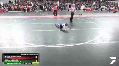 50 lbs Quarterfinal - Cedar Allbee, Lancaster Wrestling Club vs Addison Lossing, St. Croix Falls