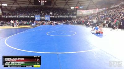 Girls 3A/4A 130 Champ. Round 1 - Lindy Strowbridge, Rogers (Puyallup) (Girls) vs Samara Wienstock, University (Girls)