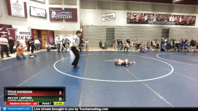 41 lbs Cons. Round 3 - McCoy Linford, Charger Wrestling Club vs Titus Davidson, Wasatch