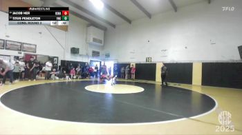 95 lbs Cons. Round 3 - Jacob Her, Red Star Wrestling Academy vs Titus Pendleton, Vacaville Wrestling Club