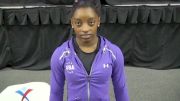 Simone Biles Puts on a Show in Classic Podium Training