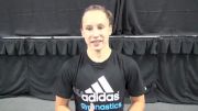 Brenna Dowell on her addition of her back tumbling passes on floor