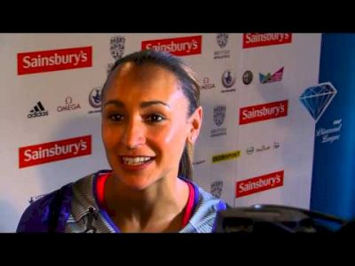 Jessica Ennis after 100m Hurdles & Long Jump at London Diamond League 2013