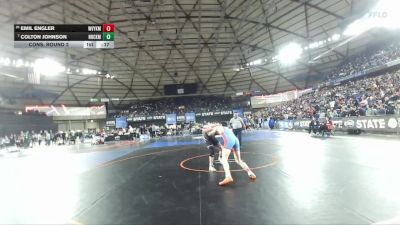 Boys 4A 157 lbs Cons. Round 2 - Colton Johnson, North Creek vs Emil Engler, West Valley (Yakima)