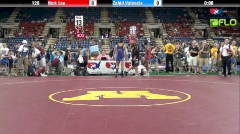 126 lbs match Nick Lee vs. Zahid Valencia